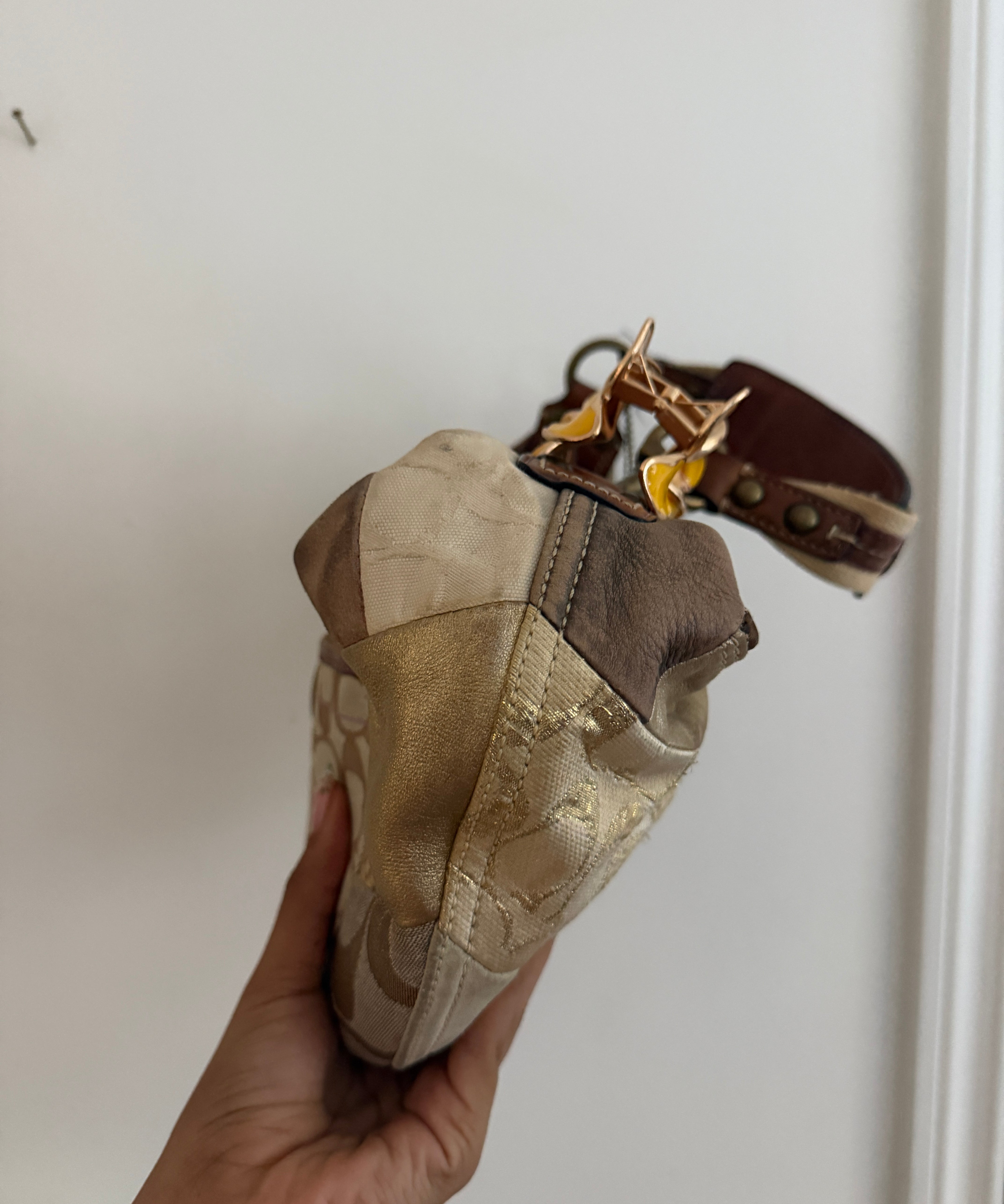 Coach Gold Patchwork Hobo Shoulder Bag