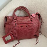 Pink Balenciaga MotoCross City Bag