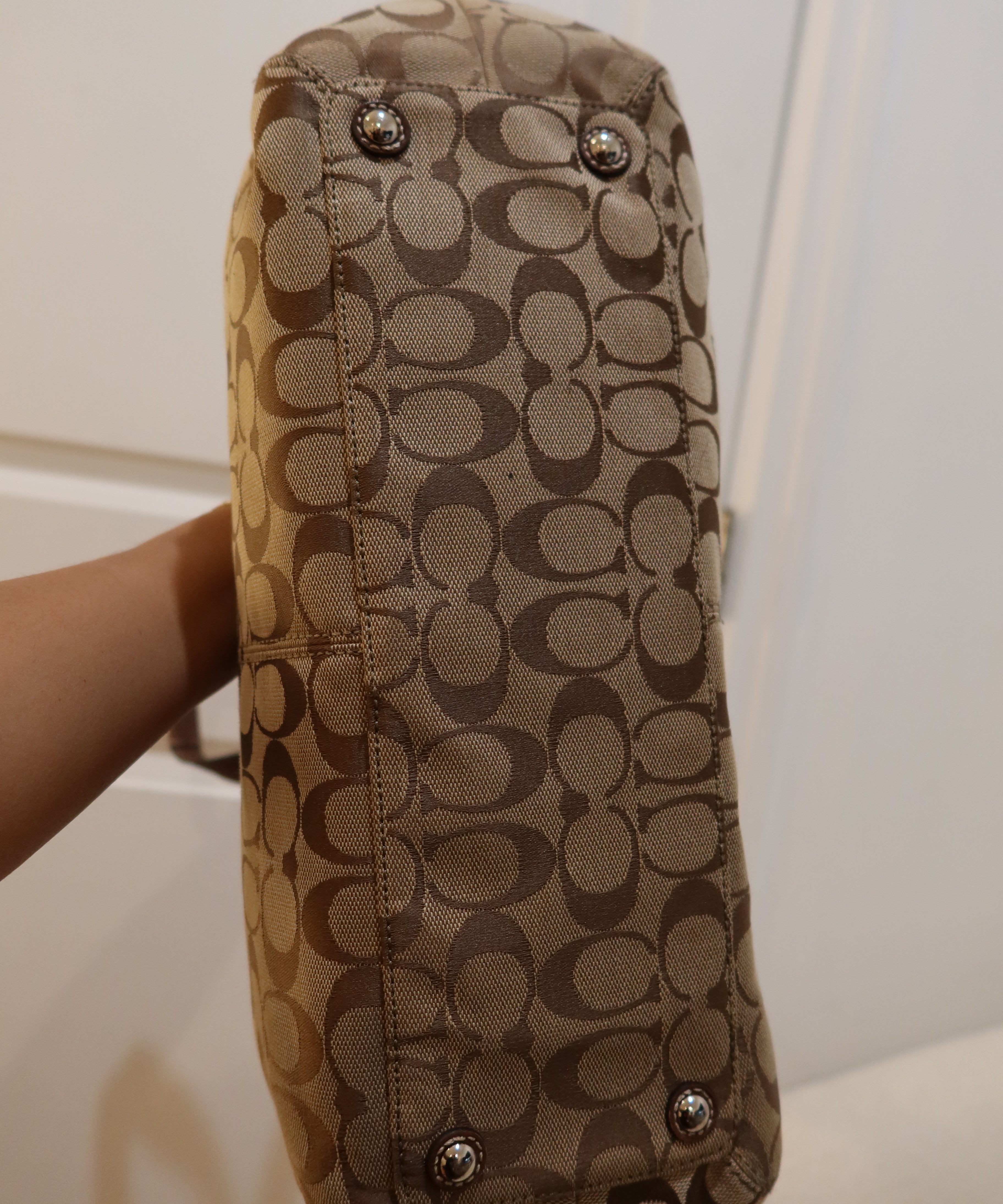 Coach Brown Pleated Soho Tote Bag