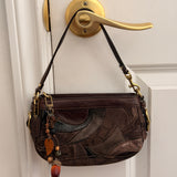 Coach Brown Patchwork Micro Zoe Bag