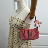 Coach Pink Patent Leather Demi Hamptons Buckle Bag