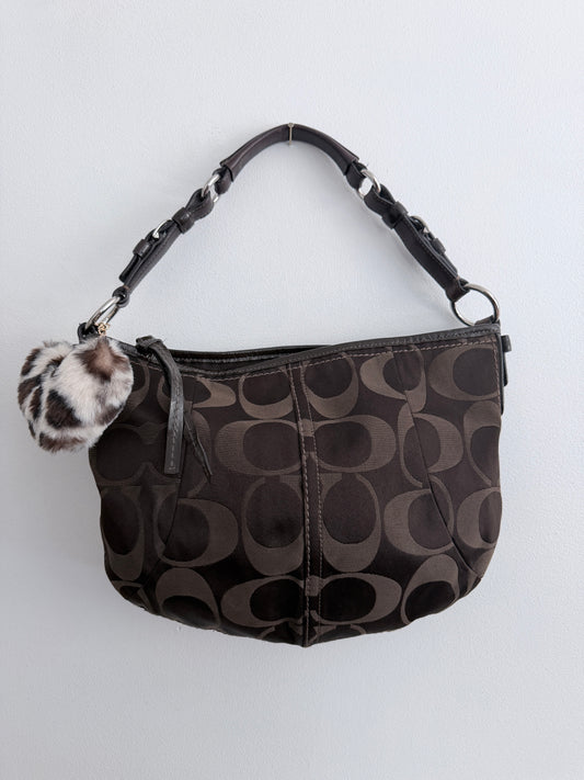 Coach Brown Signature Hobo Shoulder Bag