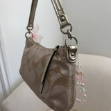 Coach Beige Signature Poppy Shoulder Bag