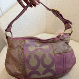 Coach Pink Op Art Patchwork Shoulder Bag