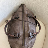 Mocha Balenciaga Lambskin Leather Work Bag
