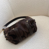 Chocolate Brown Canvas Small Carly Bag