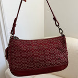 Rare Coach Red Signature Demi Hamptons Bag