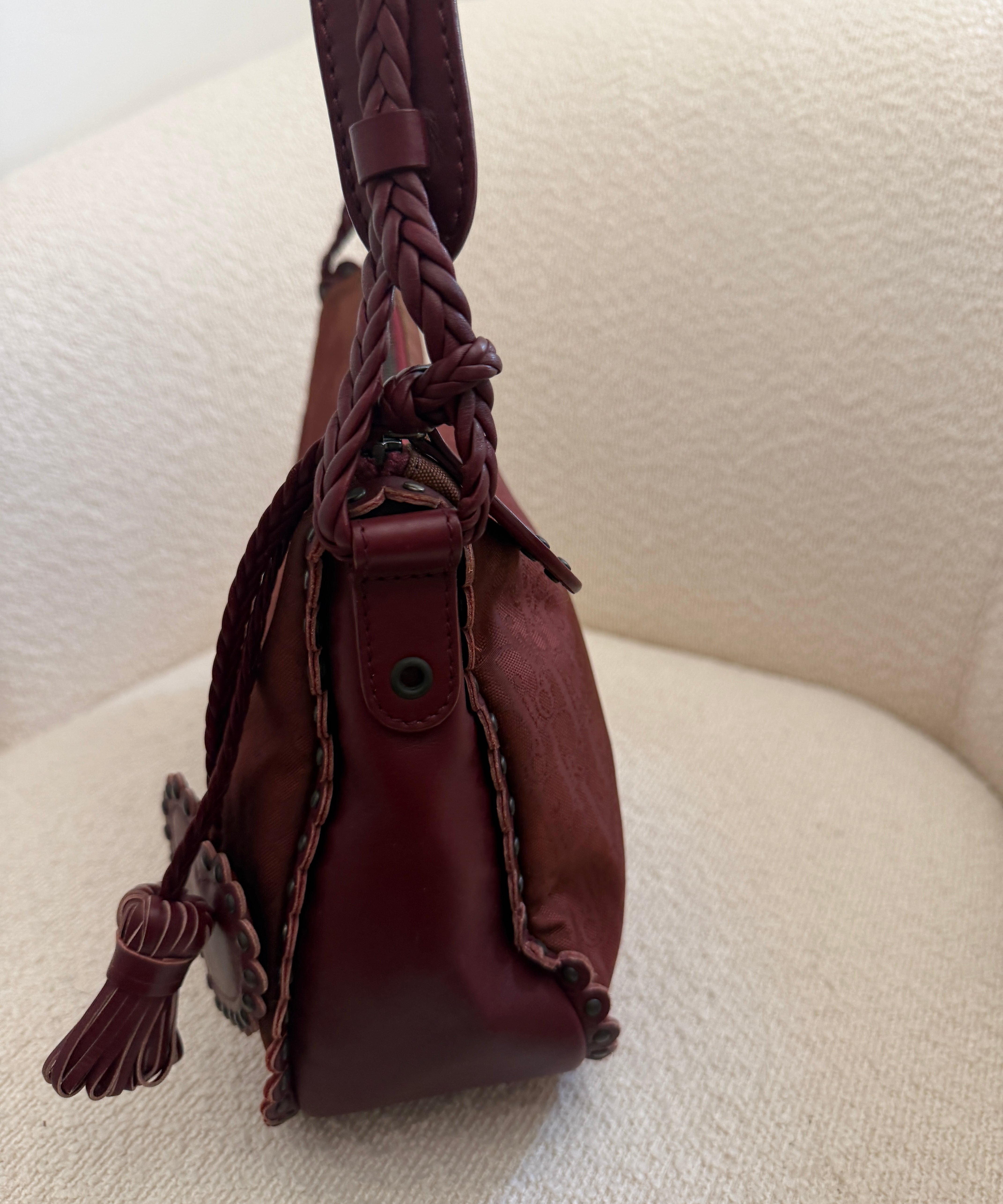 Burgundy Dior Diorrisimo Hobo Shoulder Bag