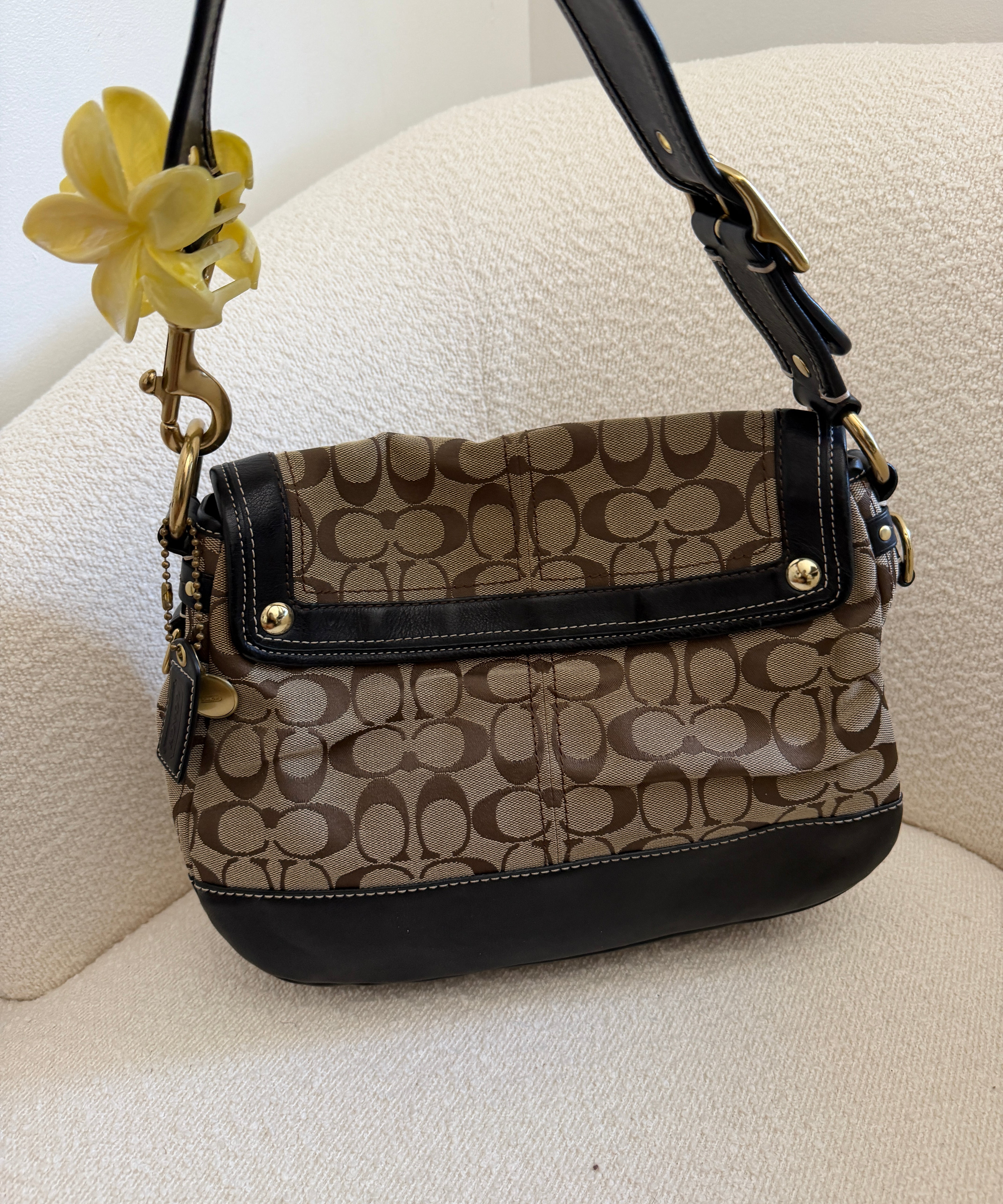 Coach Canvas Ali Legacy Turnlock Bag