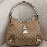 Gold Gucci Abbey D-Ring Medium Hobo Shoulder Bag