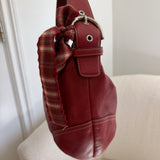 Coach Red Leather Hobo Bag