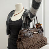 Coach Brown Signature Hamptons Carry-All Bag
