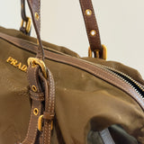 Olive Green Prada Tessuto Nylon Shoulder Bag