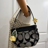 Grey Signature Coach Mini Zoe Bag