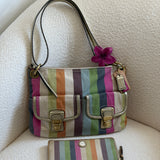 Rare Coach Poppy Legacy Plaid Bag Set