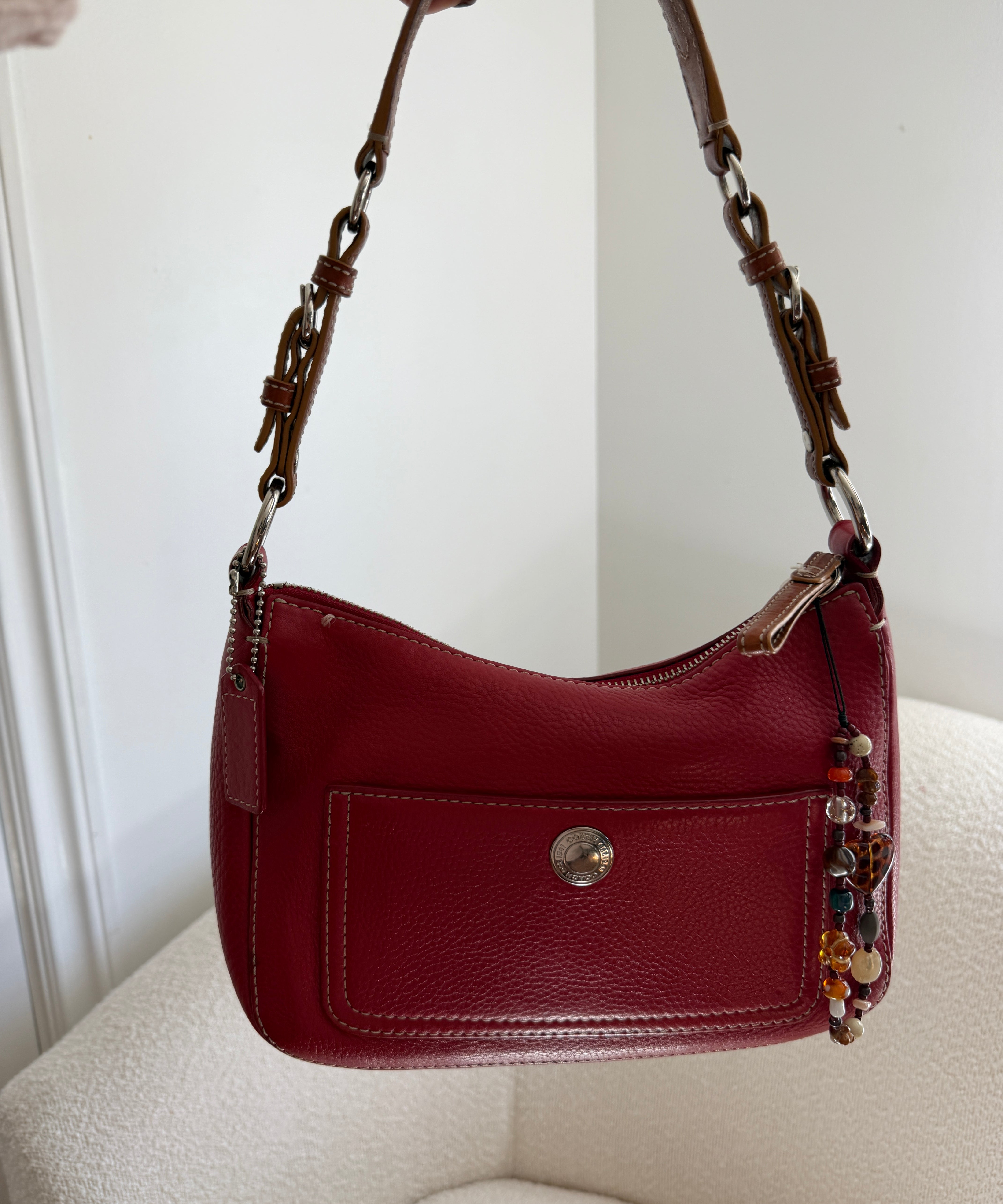Coach Red Leather Chelsea Shoulder Bag