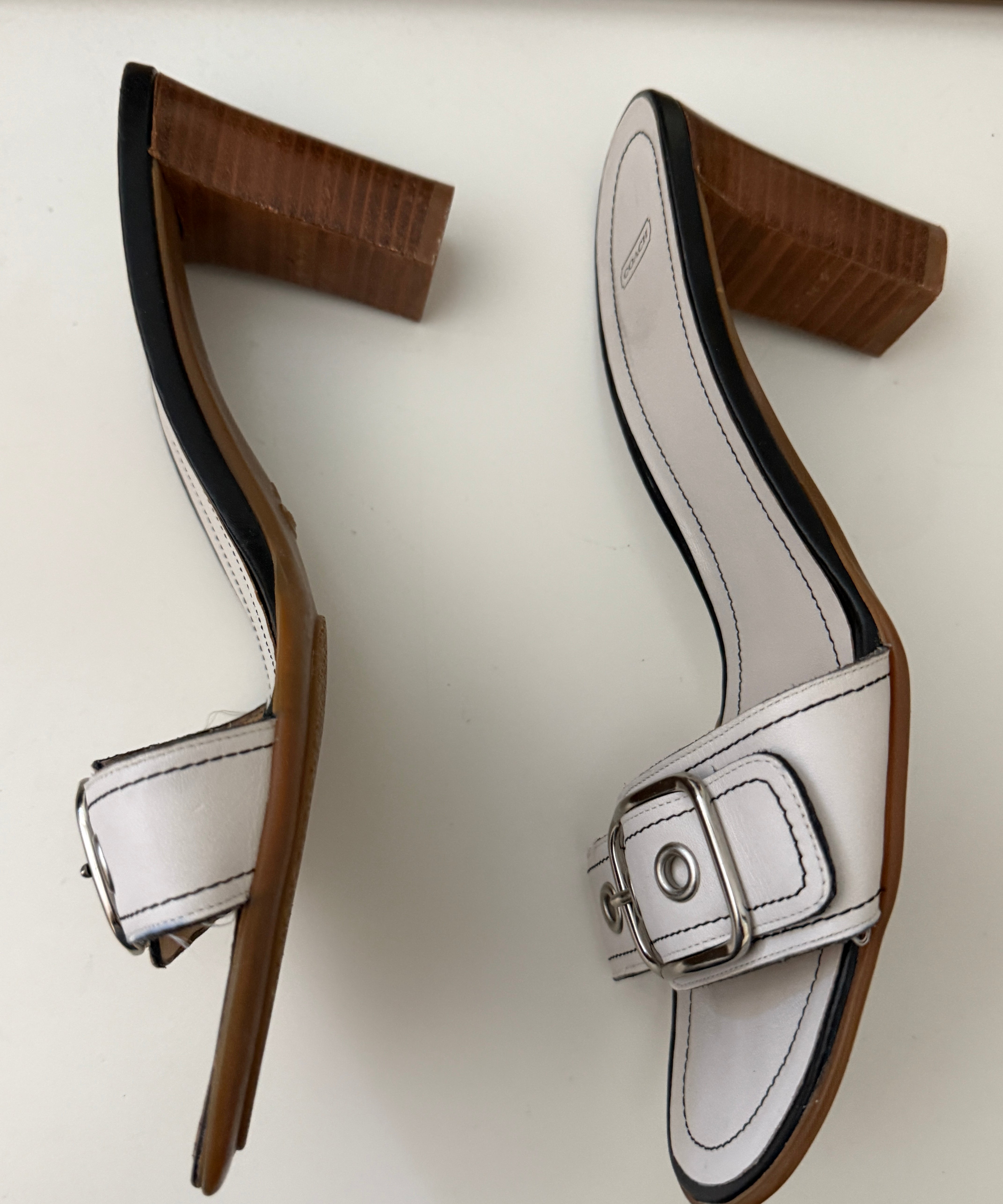 Coach White Peep-toe Heels (Size 9.5)