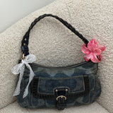 Rare Denim Coach Poppy Pushlock Bag