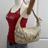 Rare White Coach Ergo Belted Shoulder Bag