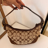 Rare Coach Signature Brown Studded Mini Hobo Bag