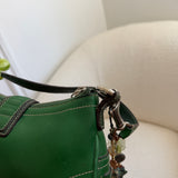 Rare Coach Green Leather Demi Hamptons Buckle Bag