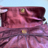 Red Shimmer Fendi Zucca Chef Shoulder Bag