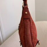 Salmon Pink Suede Gucci Abbey D-Ring Medium Hobo Shoulder Bag