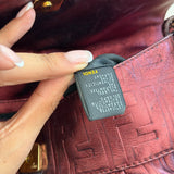 Red Shimmer Fendi Zucca Chef Shoulder Bag