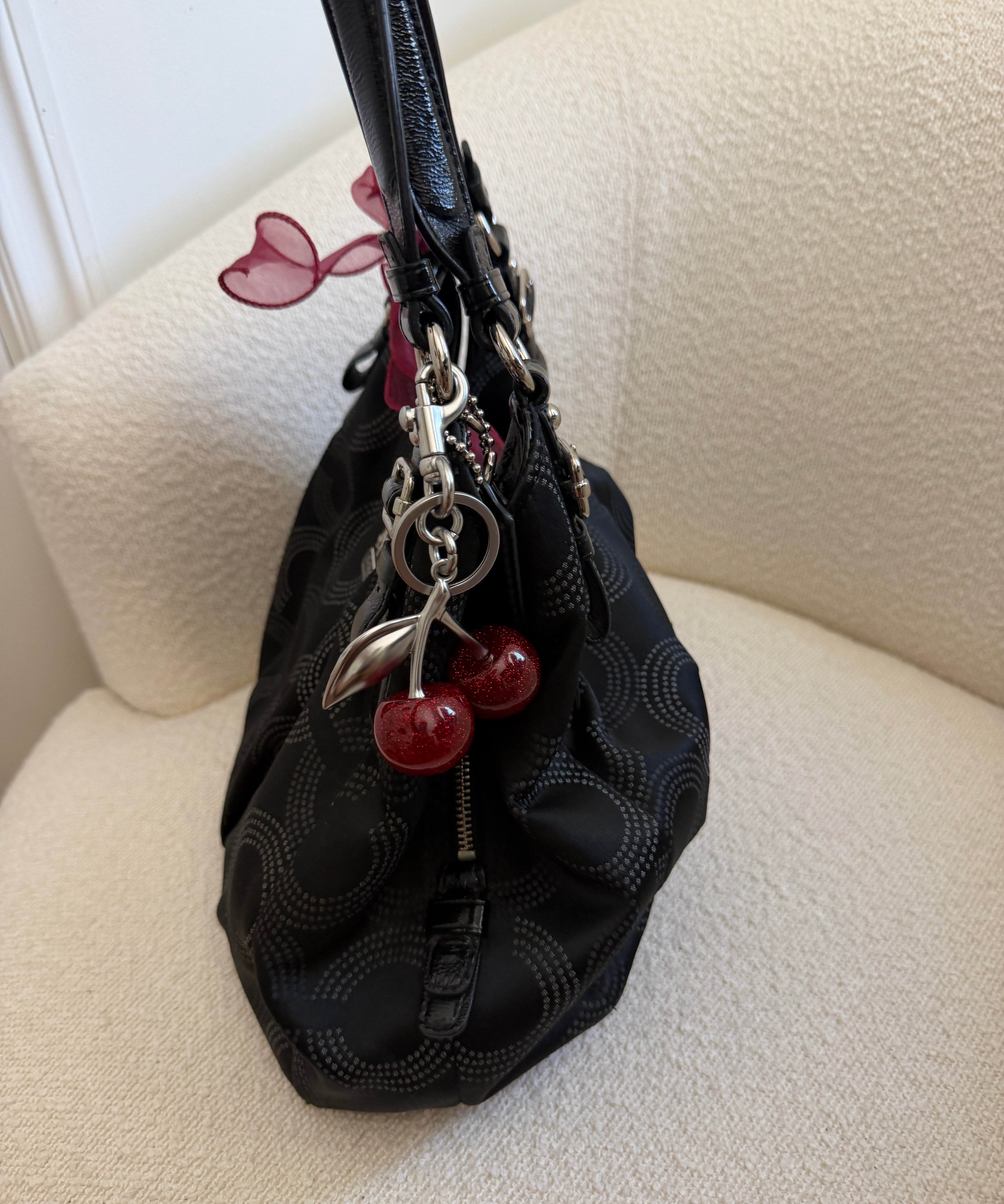 Coach Black Canvas Maggie Bag