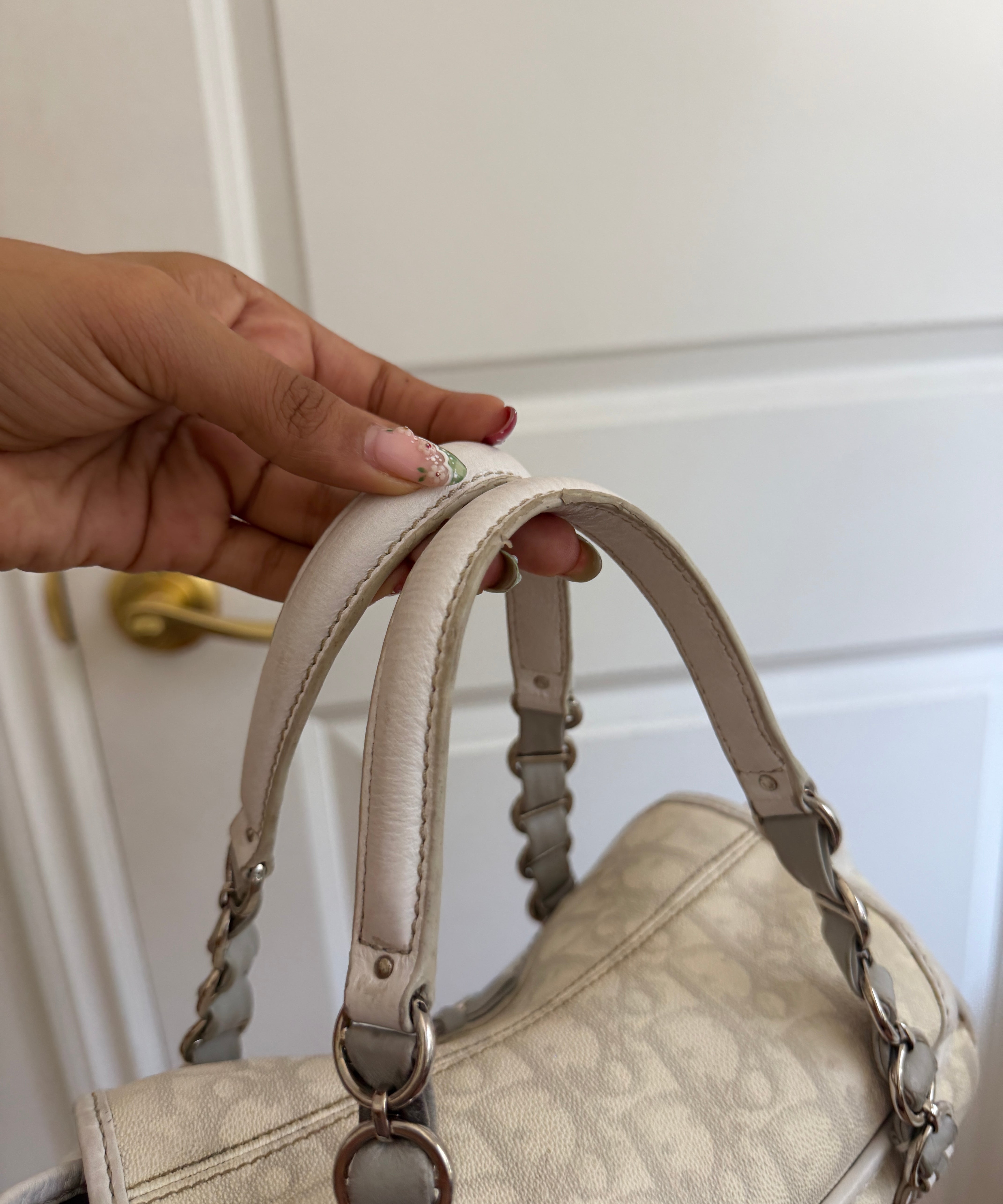 White Dior Romantique Barrel Bag