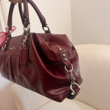 Coach Burgundy Patent Leather Ashley Shoulder Bag