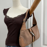Taupe Suede Gucci Jackie Shoulder Bag