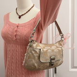 Coach Beige Signature Poppy Shoulder Bag