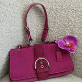 Rare Coach Pink Signature Demi Flap Bag