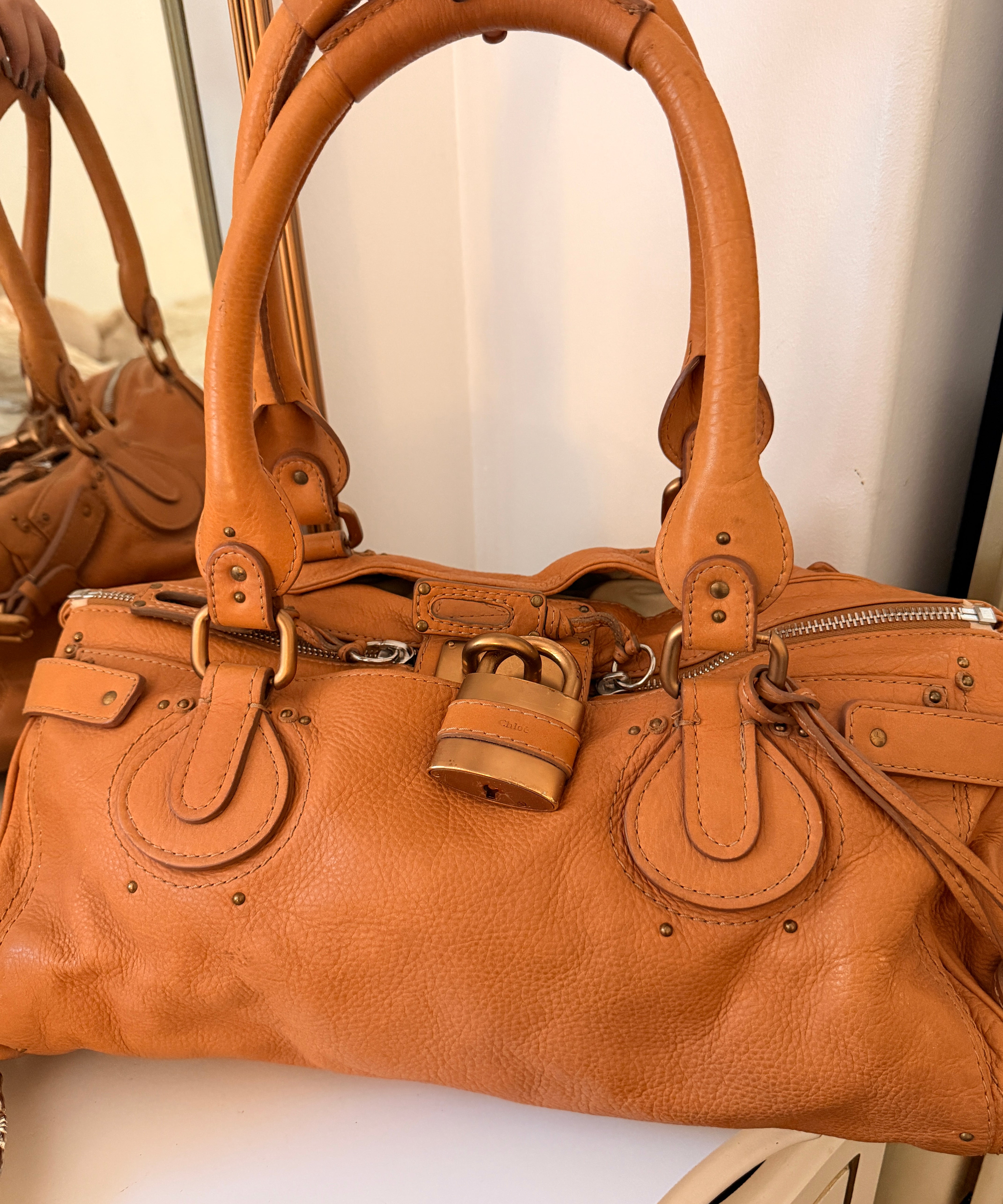 Chloe Tan Large Paddington Leather Shoulder Bag
