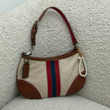 Coach Canvas Stripe Hamptons Shoulder Bag