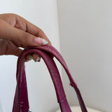 Coach Beige Signature Tote Bag with Pink Trim