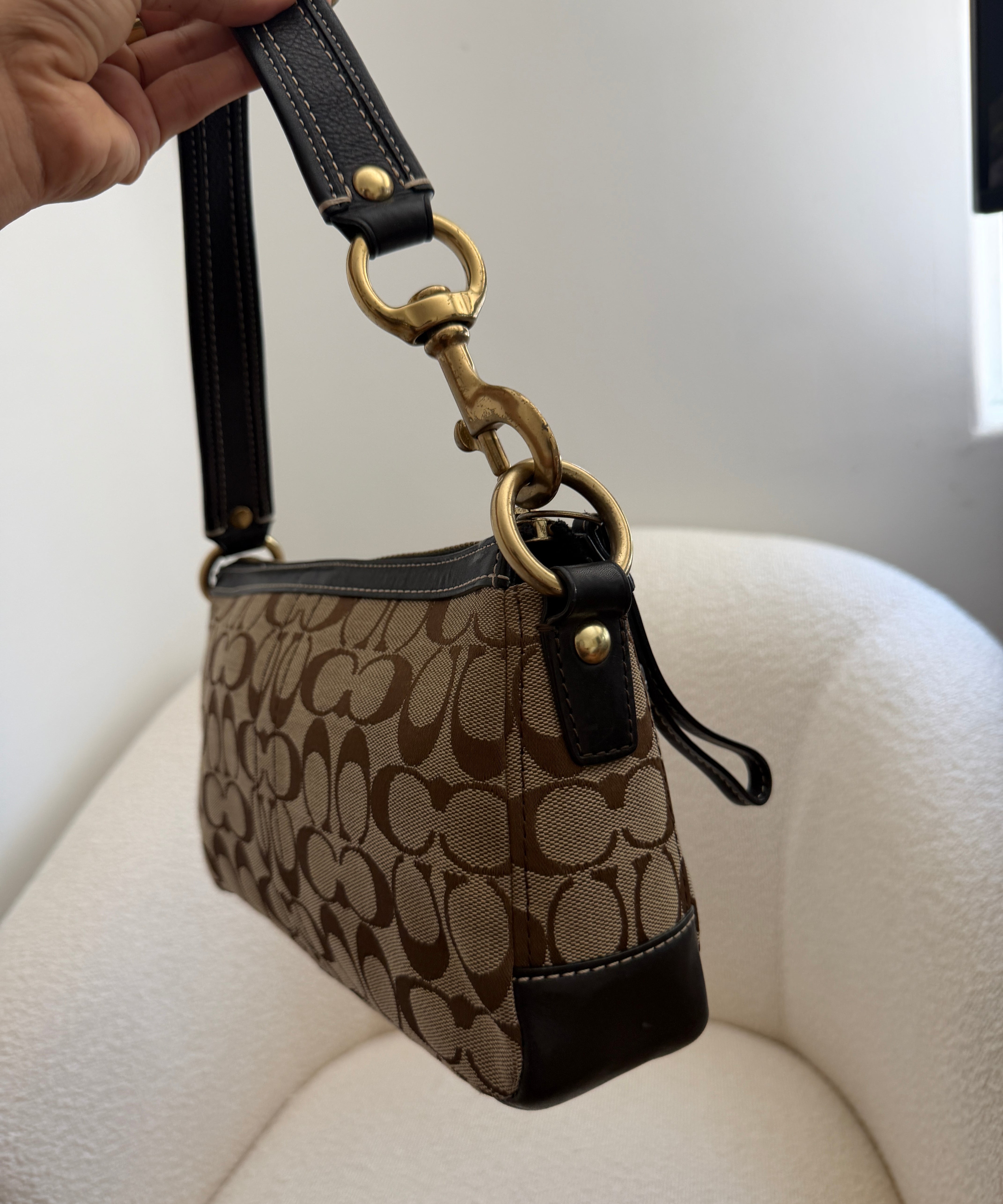 Coach Brown Signature Legacy Turnlock Bag