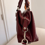 Coach Burgundy Patent Leather Ashley Shoulder Bag