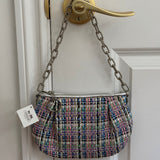 Rare Coach Multicolor Tweed Lurex Clipped Shoulder Bag