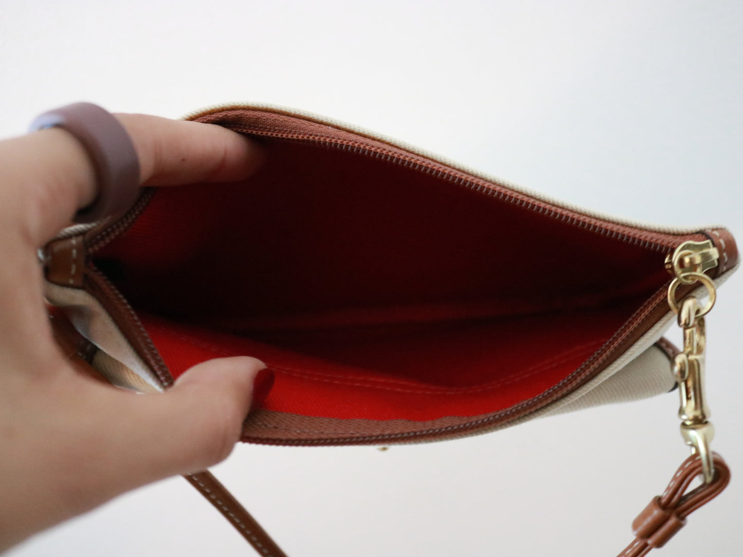 Coach White Turnlock Wristlet