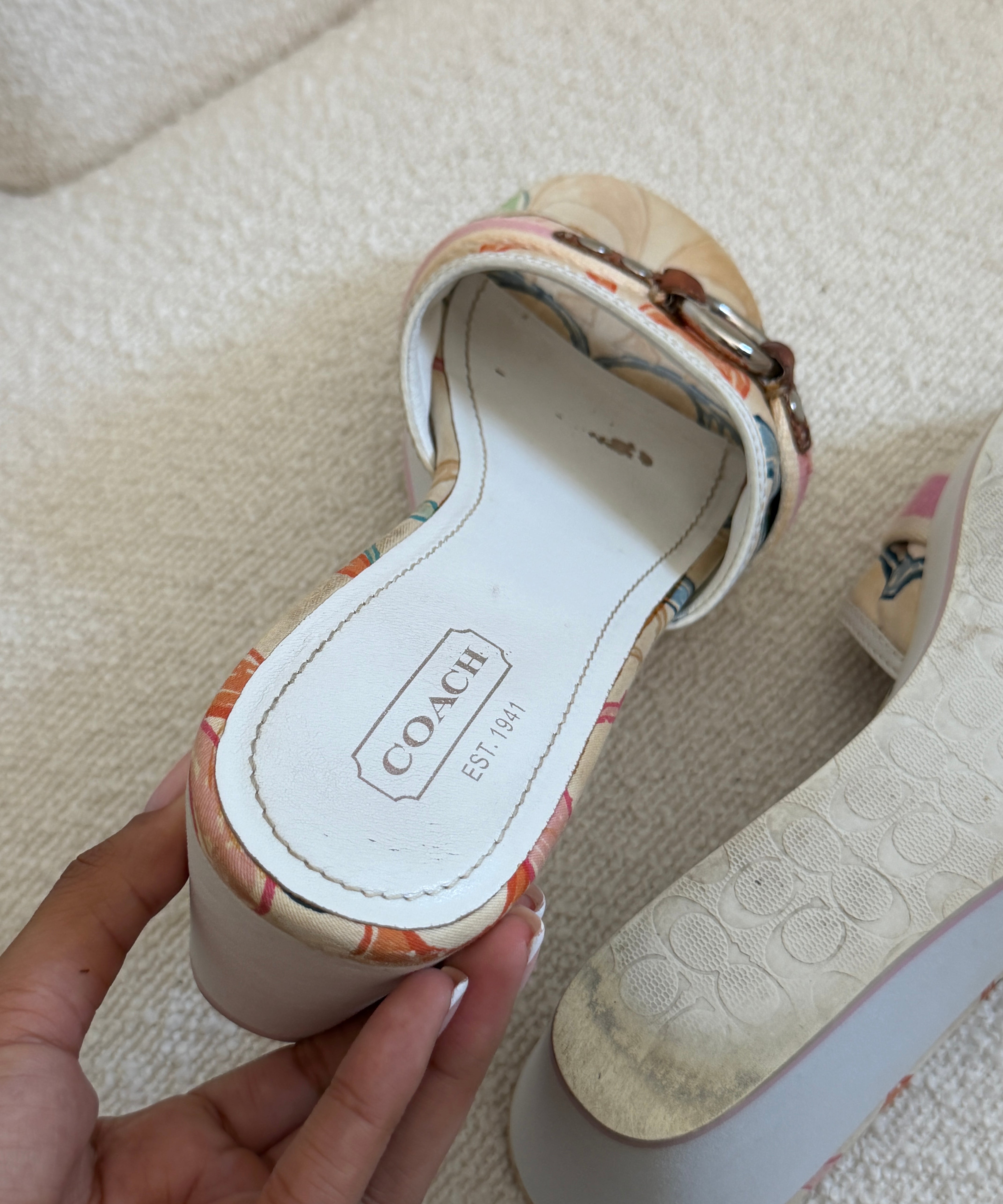 Coach Scribble Optic Peep-Toe Fionah Wedges (8)