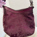 Purple Coach Signature Shoulder Bag