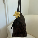 Fendi FF Brown Mini Mamma Baguette Shoulder Bag
