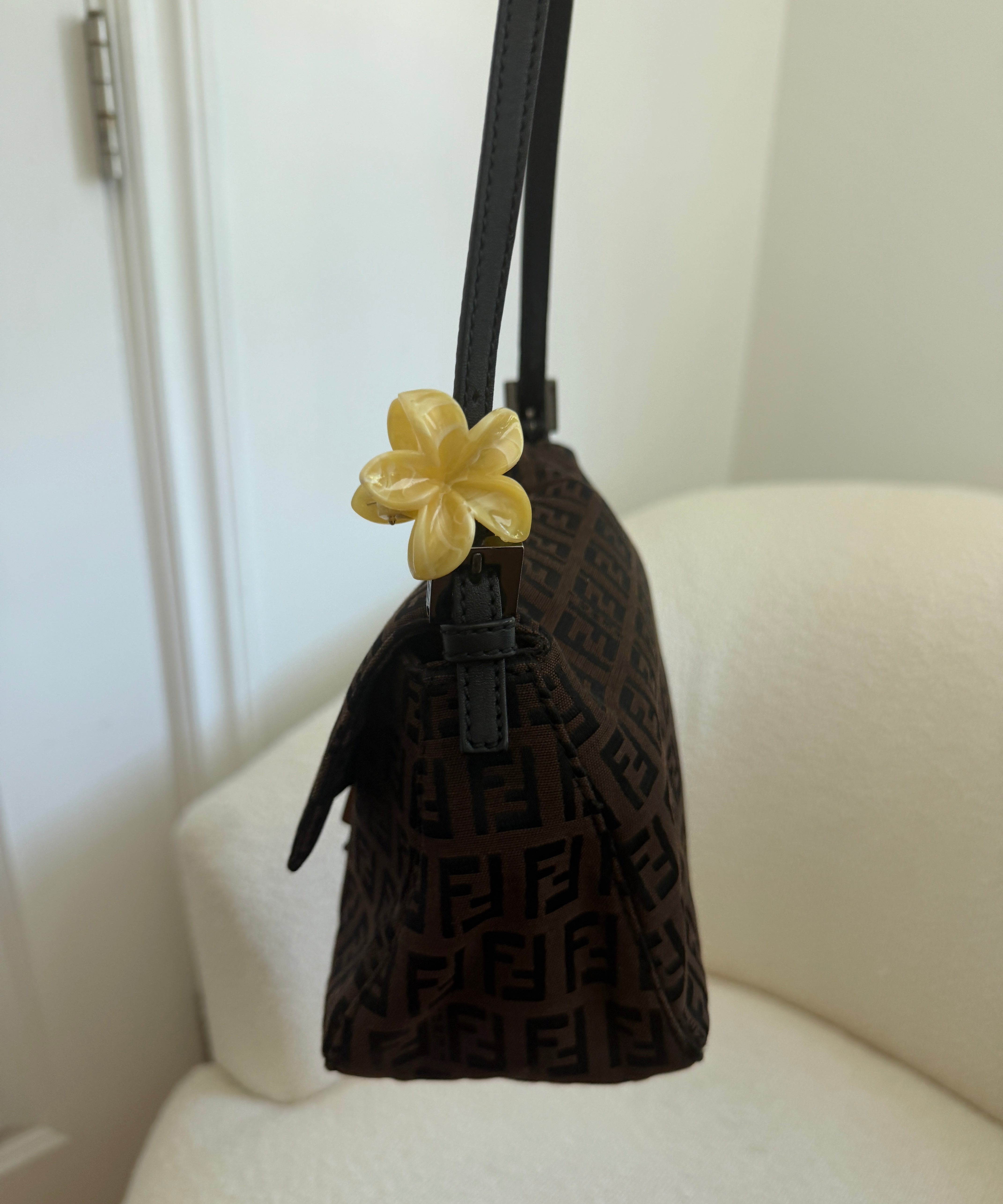 Fendi FF Brown Mini Mamma Baguette Shoulder Bag