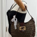Fendi Zucchino Hobo Shoulder Bag
