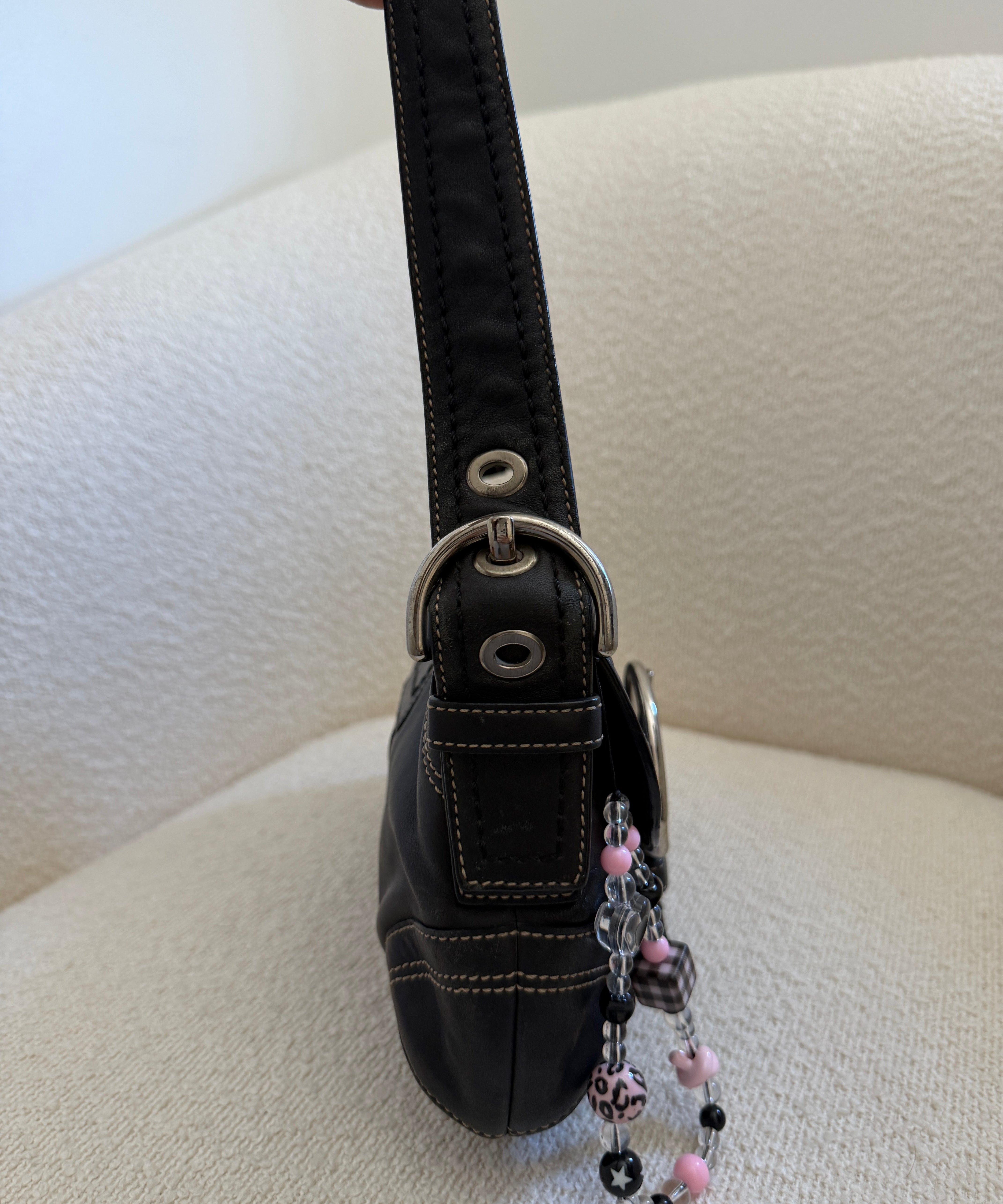 Black Leather Mini Soho Bag