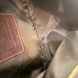 Coach Chocolate Brown Monogram Shoulder Bag with Brass Hardware