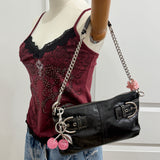 Coach Patent Black East West Shoulder Bag