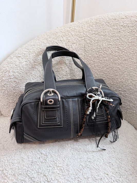 Black Coach Signature Soho Satchel Bag